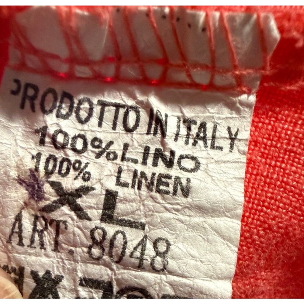 Annabelle 100% Linen Coral Midi Dress, Made In Italy, Lagenlook, Large - Picture 7 of 10